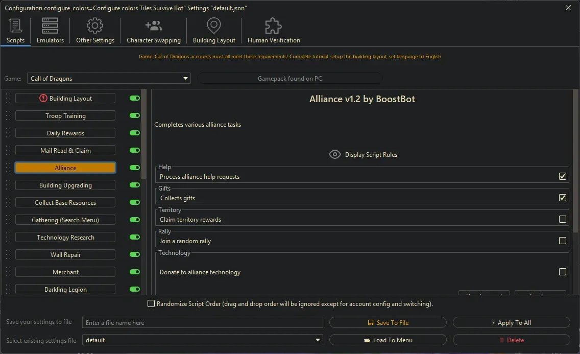 Call of Dragons Bot - Alliance