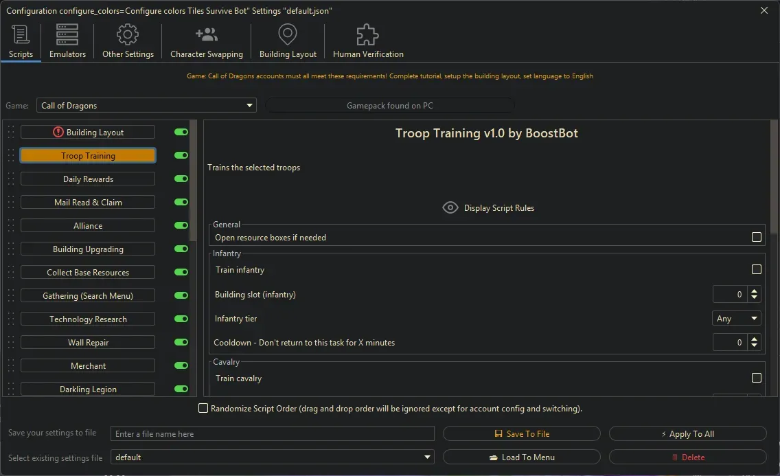 Call of Dragons Bot - Troop Training